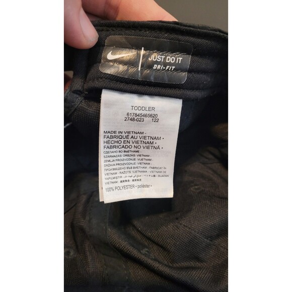 Nike Infant Toddler Hat Baseball Cap Adjustable Strap Back Black Sports Dri-fit - Picture 4 of 4